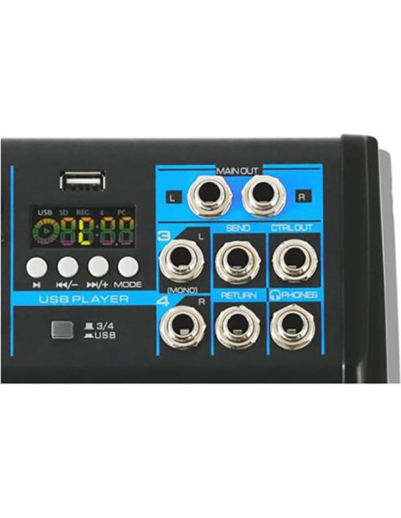 Consola de Mezcla Pyle PMXU43BT 4 Canales Bluetooth USB