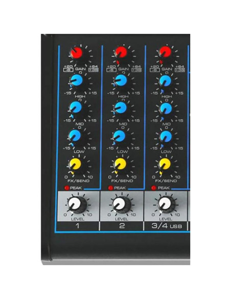 Consola de Mezcla Pyle PMXU43BT 4 Canales Bluetooth USB