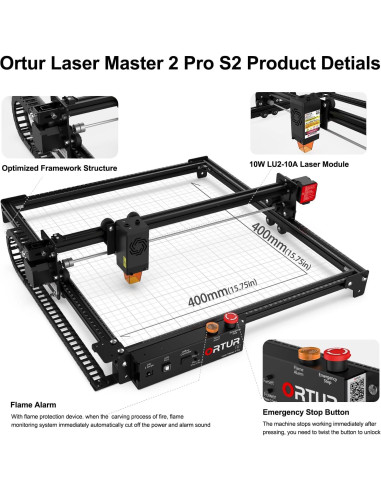 Ortur Laser Master 2 Pro S2 10000mW Grabador Láser Eficiente