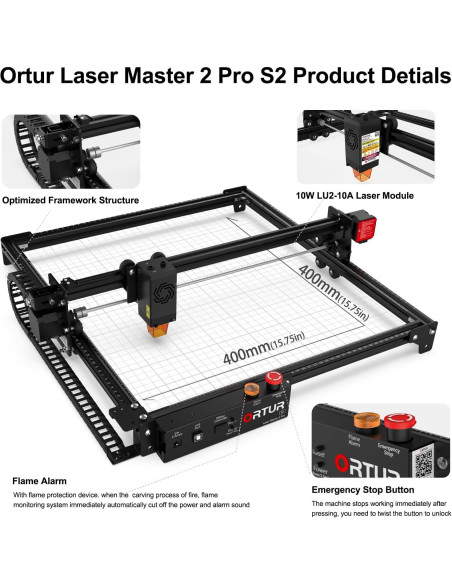Ortur Laser Master 2 Pro S2 10000mW Grabador Láser Eficiente