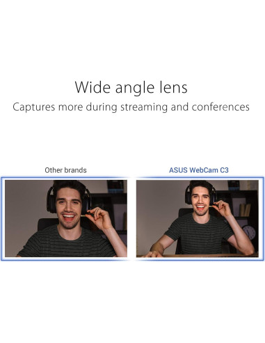 Cámara Web ASUS C3 1080p HD USB - Micrófono Direccional