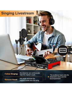 Mezclador de Audio Tenlamp G10 con Tarjeta de Sonido 48V 2