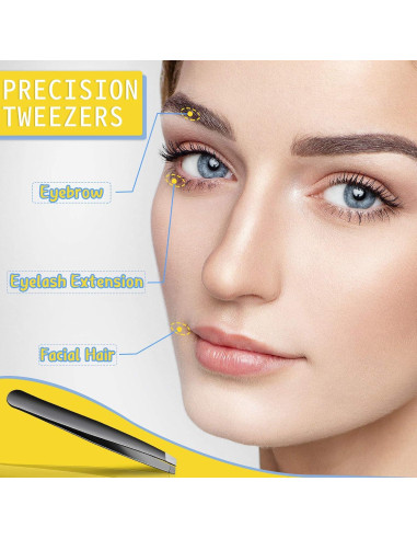 Juego de 24 Pinzas de Precisión Mudder de Acero Inoxidable