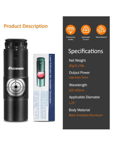 Alineador láser Astromania 1.25" para telescopios newtonianos