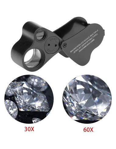 Lápiz Probador de Diamantes Hqdz + Lupa 30X 60X Portátil