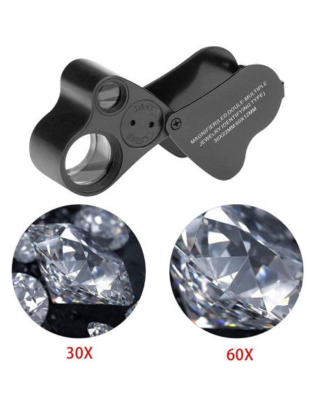 Lápiz Probador de Diamantes Hqdz + Lupa 30X 60X Portátil
