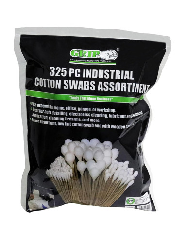 Bastones de Algodón GRIP 325 pcs - Súper Absorbentes y Bajo Pelusa