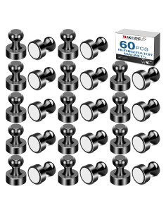 Imanes de Pizarra MIKEDE 60 Piezas Neodimio Negros