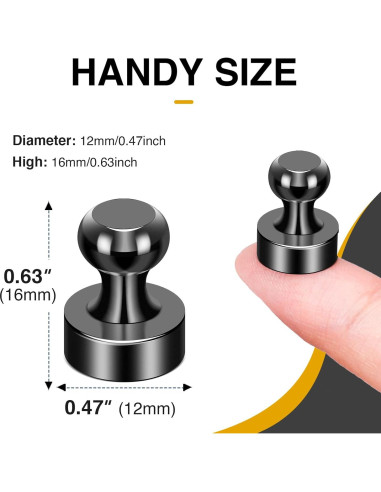 Imanes de Pizarra MIKEDE 60 Piezas Neodimio Negros