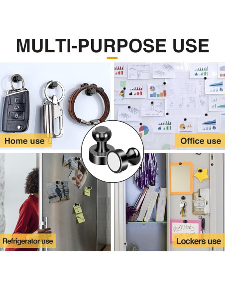 Imanes de Pizarra MIKEDE 60 Piezas Neodimio Negros