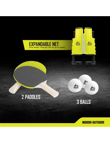 Conjunto de Viaje Ping Pong RBX Telescópica 2 Palas 3 Pelotas