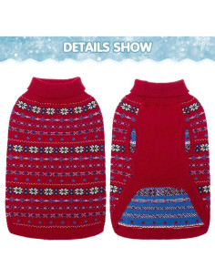 Suéter para Perros BINGPET - Invierno Rojo Talla Grande 2