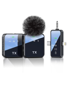 Micrófono Lavalier Inalámbrico PQRQP 100m 18h Batería