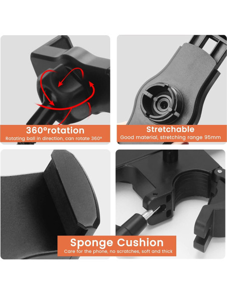 Soporte para Teléfono Móvil JS-1786-9679 Negro Ajustable Soporte para Teléfono Móvil JS-1786-9679 Negro Ajustable