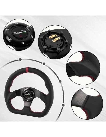 Volante de Carreras RASTP RS-Voleante Genuino 32 cm Cuero