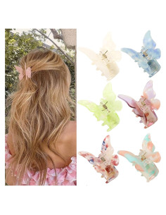 Garras de cabello mariposa NAISIER 6 Pcs caparazón tortuga
