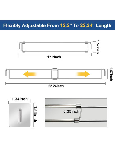 Barras de Refrigerador RV Adevar, Paquete de 4 Ajustables 31-56.5 cm