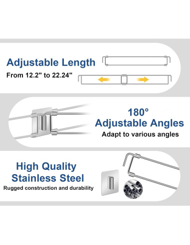 Barras de Refrigerador RV Adevar, Paquete de 4 Ajustables 31-56.5 cm