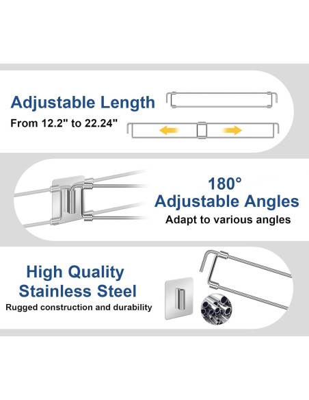 Barras de Refrigerador RV Adevar, Paquete de 4 Ajustables 31-56.5 cm