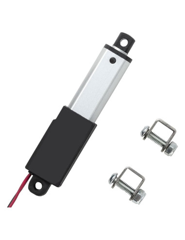 Actuador Lineal Micro JQDML 21mm 12V 188N con Soportes