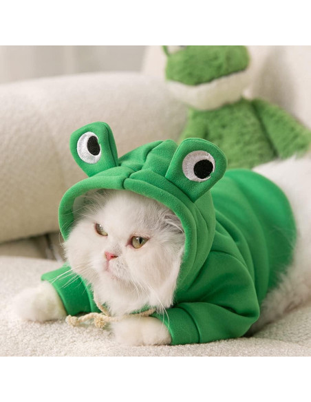 Disfraz Sudadera para Gato y Perro Richcatty Rana Verde M Disfraz Sudadera para Gato y Perro Richcatty Rana Verde M