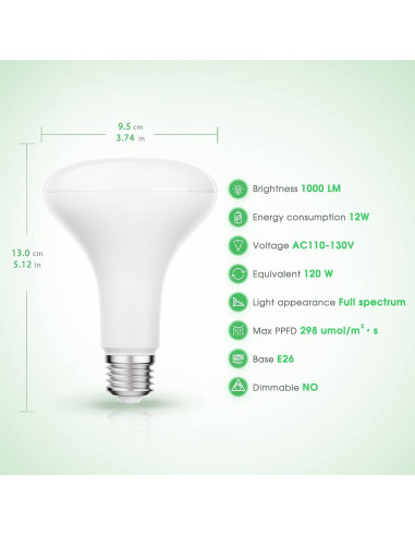 Bombilla LED de Crecimiento Briignite BR30 12W Espectro Completo