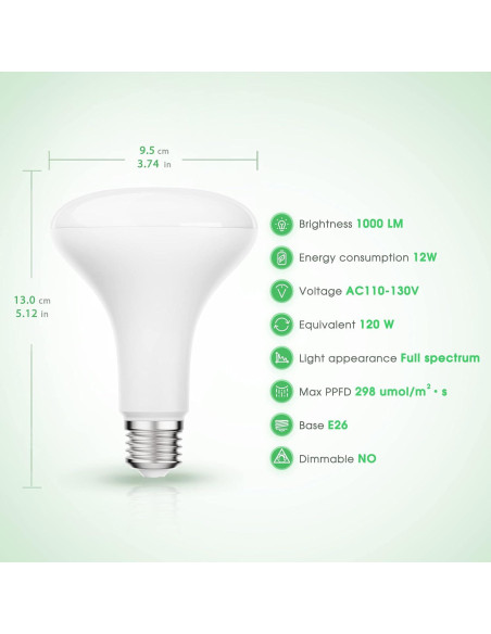 Bombilla LED de Crecimiento Briignite BR30 12W Espectro Completo
