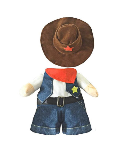 Disfraz de perro vaquero NACOCO con sombrero Azul Pequeño