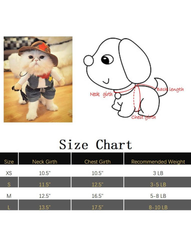 Disfraz de perro vaquero NACOCO con sombrero Azul Pequeño