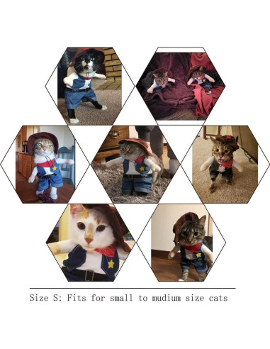 Disfraz de perro vaquero NACOCO con sombrero Azul Pequeño