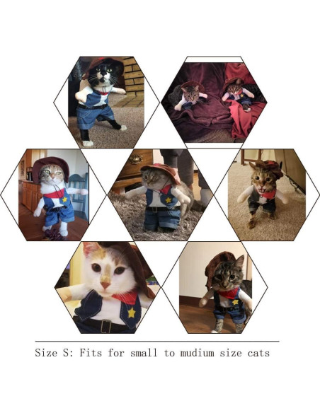 Disfraz de perro vaquero NACOCO con sombrero Azul Pequeño