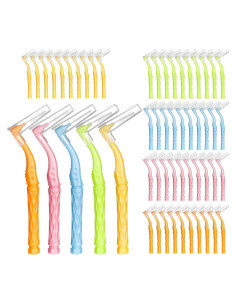 50 Cepillos Interdentales Lanjue Multicolor con Mango Antideslizante