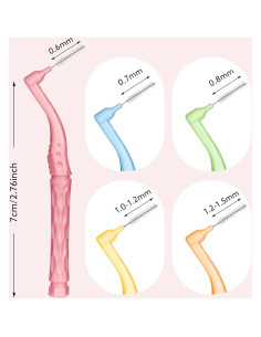 50 Cepillos Interdentales Lanjue Multicolor con Mango Antideslizante 2