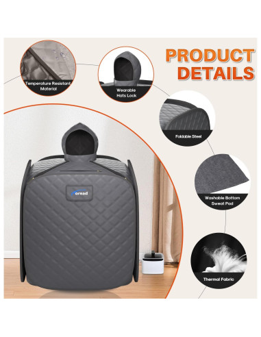 Sauna de Vapor Portátil TOREAD 1000W Plegable para Casa