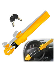 Bloqueo de Volante KNFRXO Ajustable Antirrobo Universal Amarillo