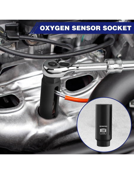 WORKPRO Juego 7 Piezas Herramienta Sensor Oxígeno 22mm 27mm