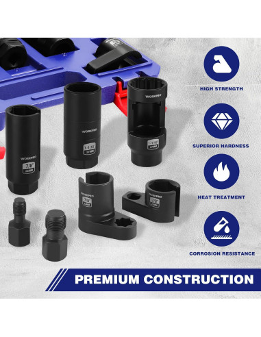 WORKPRO Juego 7 Piezas Herramienta Sensor Oxígeno 22mm 27mm