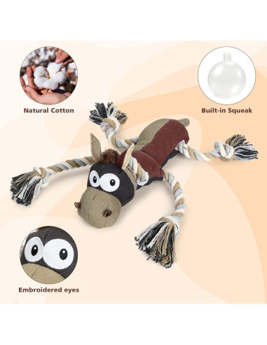 Juguete para Perros IOKHEIRA Burro Grande Duradero Castaño