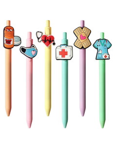 Bolígrafos de Gel LSLSHY para Enfermeras - 6 Piezas Multicolor