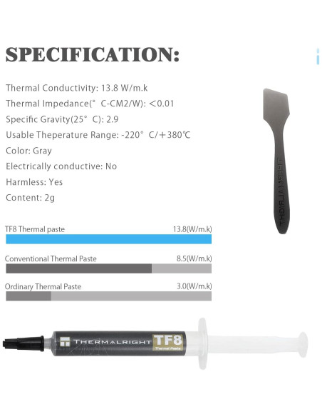 Pasta Térmica Thermalright TF8 2g 13.8W/m.k para CPU/GPU