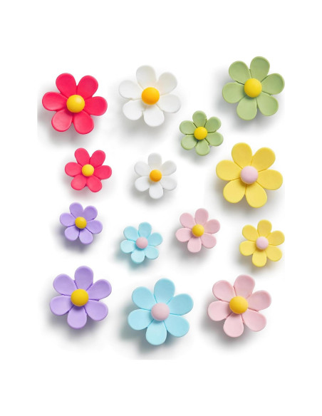 Imanes de Nevera Mymazn 14 Piezas Coloridos 3D Flor