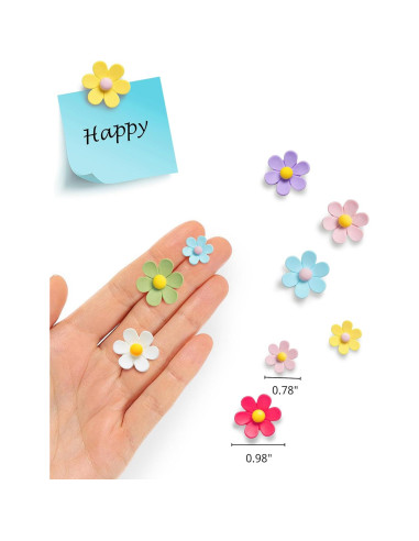 Imanes de Nevera Mymazn 14 Piezas Coloridos 3D Flor