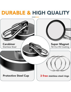 Ganchos Magnéticos MIKEDE 10 Pcs Alta Resistencia 49.9 kg 2