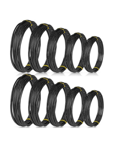 10 Rollos Alambres Bonsái Aluminio Hotop 5 Tamaños 164 m