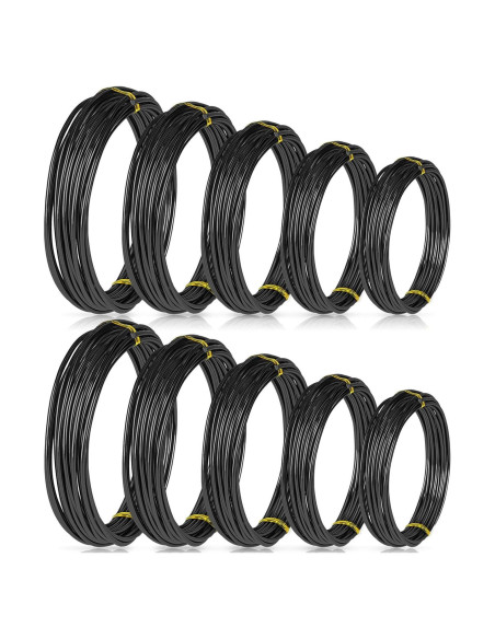 10 Rollos Alambres Bonsái Aluminio Hotop 5 Tamaños 164 m