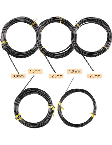 10 Rollos Alambres Bonsái Aluminio Hotop 5 Tamaños 164 m