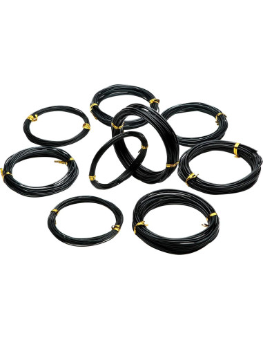 10 Rollos Alambres Bonsái Aluminio Hotop 5 Tamaños 164 m