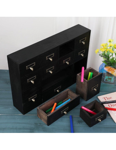 Gabinete de Boticario PACKGILO 12 Cajones Madera Vintage