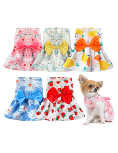 5 Piezas Ropa para Perros Saintrygo Vestidos Verano