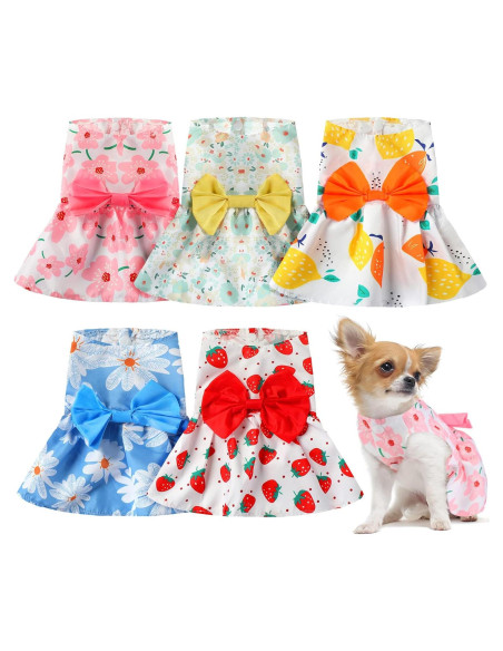 5 Piezas Ropa para Perros Saintrygo Vestidos Verano 5 Piezas Ropa para Perros Saintrygo Vestidos Verano